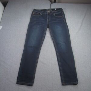 Miss Me Jeans Womens 31x26.5 Dark‎ Wash Denim Skinny Stretch Cropped